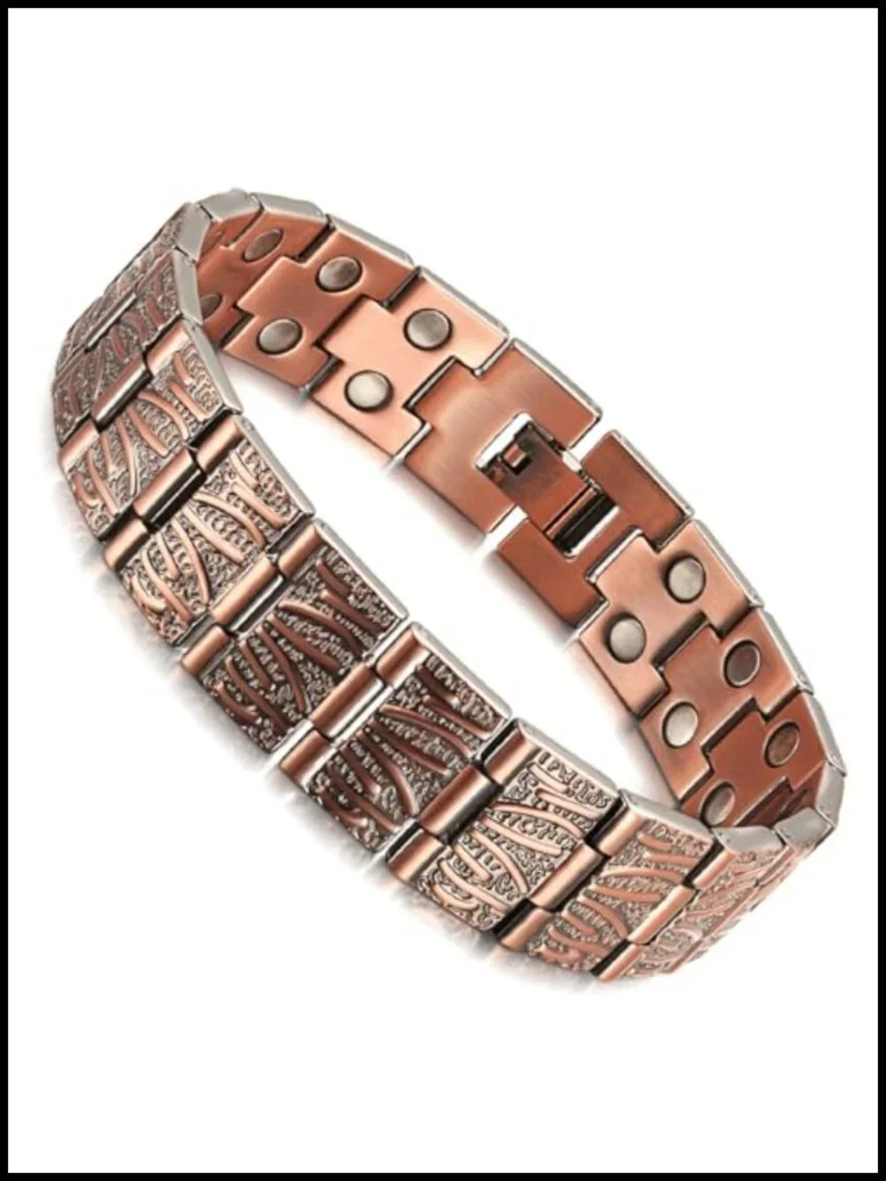 99.9% Pure Copper Magnetic Bracelet 3500 Gauss Adjustable Cuff Mens